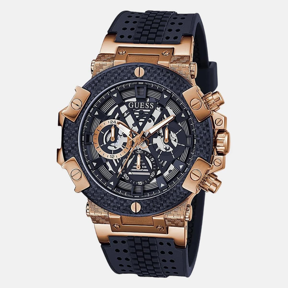 MONTRE GUESS CARBON HOMME CHRONO SILICONE